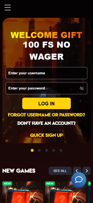Orbit Spins Casino home page on a mobile browser